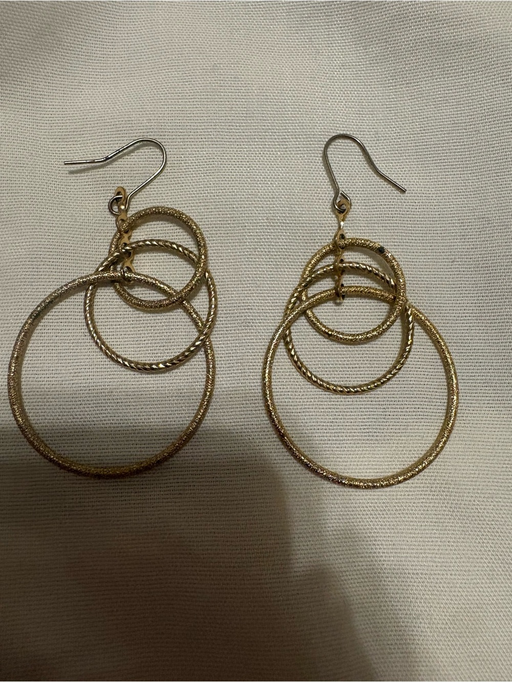 Gold-tone metal hoop dangle earrings